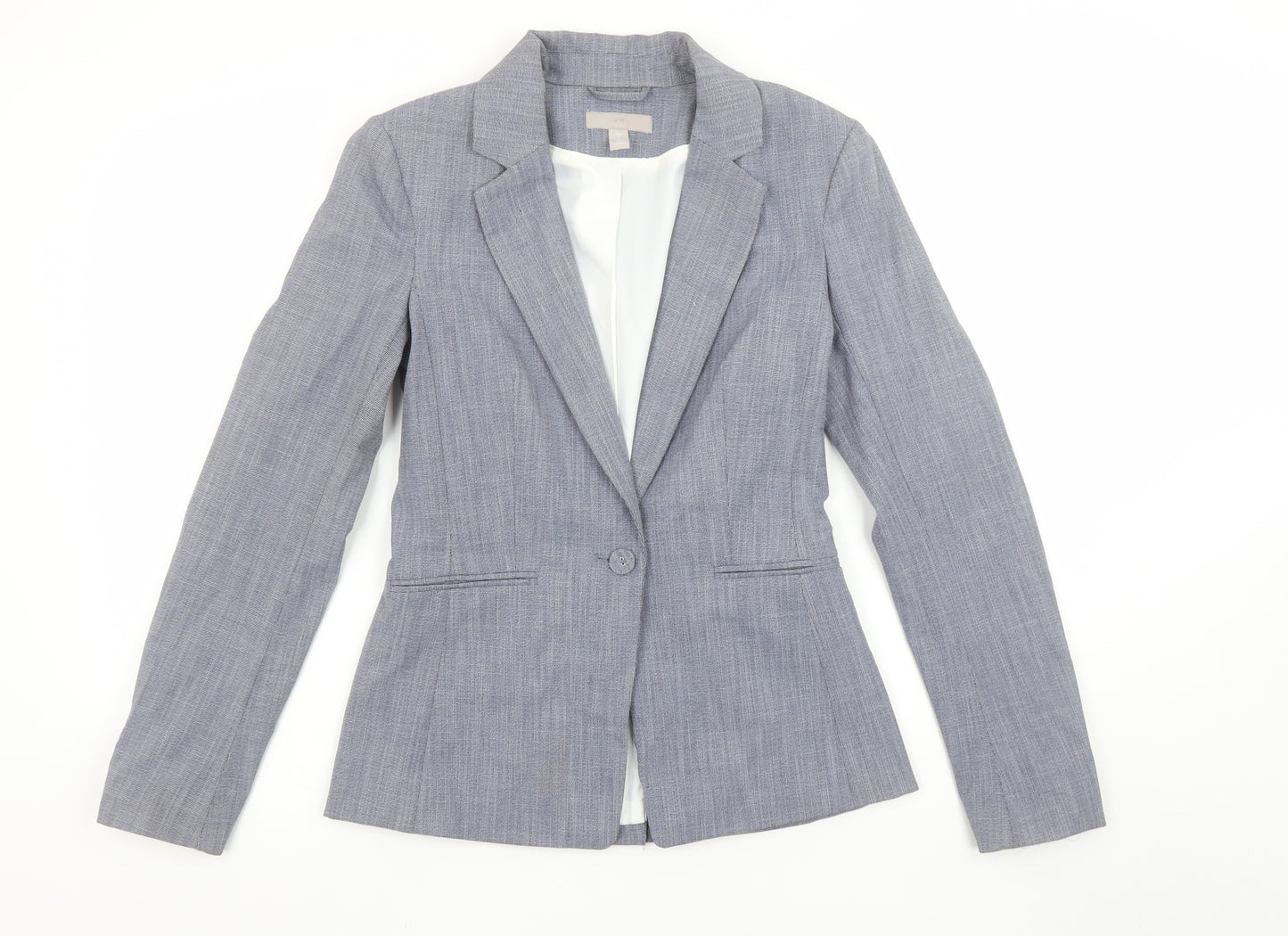 H&M Women’s Grey Slim Fit Blazer UK 6 Single Breasted Work Jacket