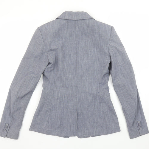 H&M Women’s Grey Slim Fit Blazer UK 6 Single Breasted Work Jacket