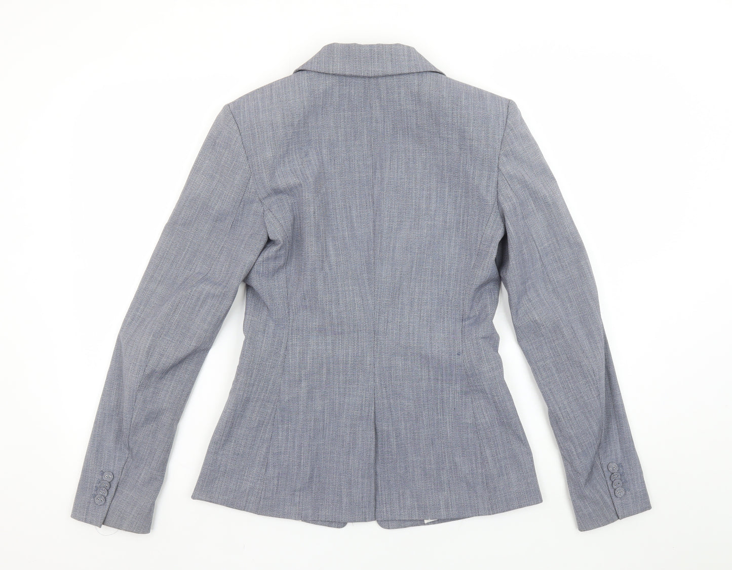 H&M Women’s Grey Slim Fit Blazer UK 6 Single Breasted Work Jacket