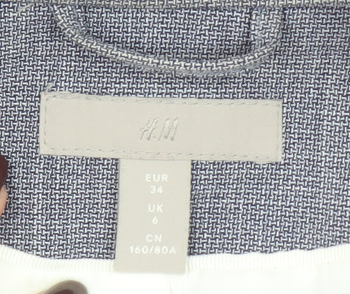 H&M Women’s Grey Slim Fit Blazer UK 6 Single Breasted Work Jacket
