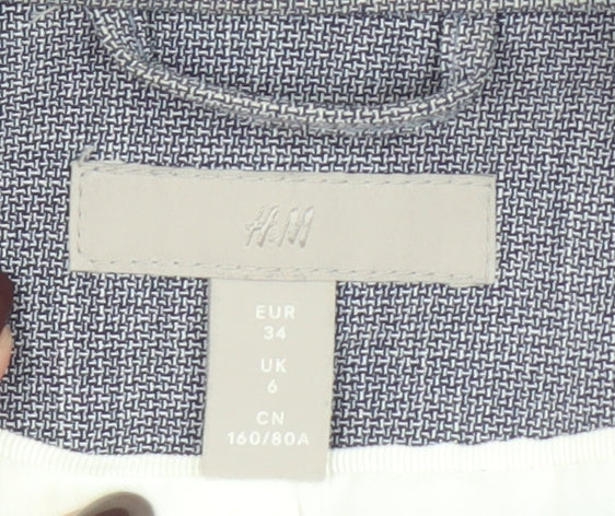 H&M Women’s Grey Slim Fit Blazer UK 6 Single Breasted Work Jacket