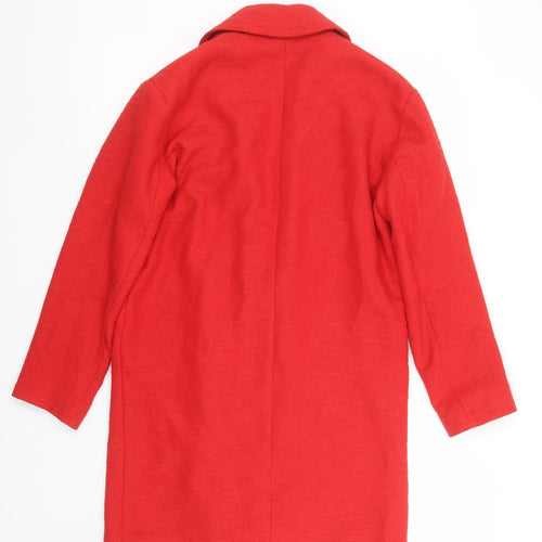 Papaya Women Red Regular Fit Mid-Length Overcoat Size 8