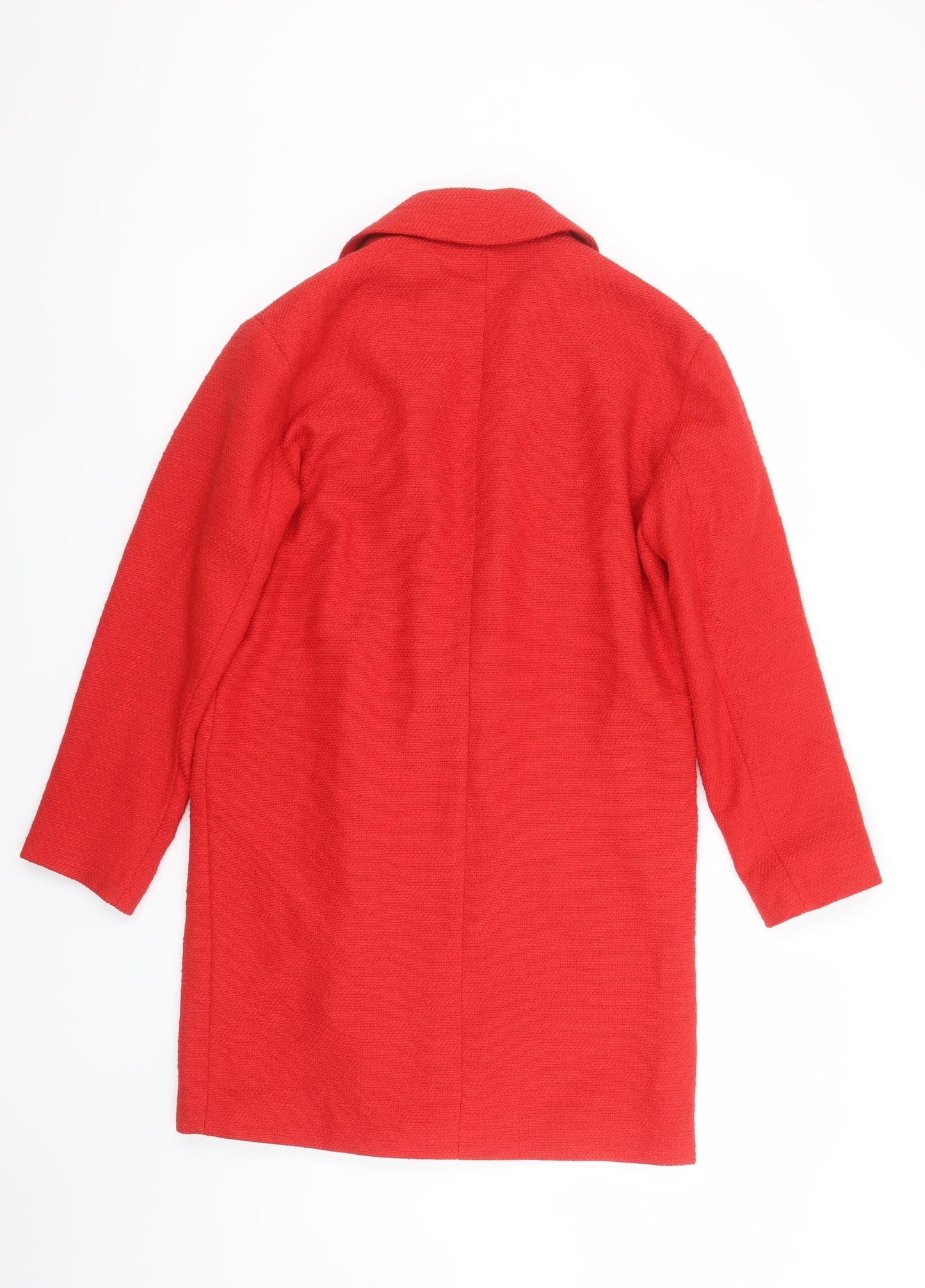 Papaya Women Red Regular Fit Mid-Length Overcoat Size 8