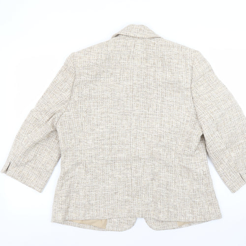 Eastex Women Beige Tweed Blazer Jacket UK 14 Classic Lined