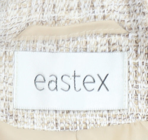 Eastex Women Beige Tweed Blazer Jacket UK 14 Classic Lined