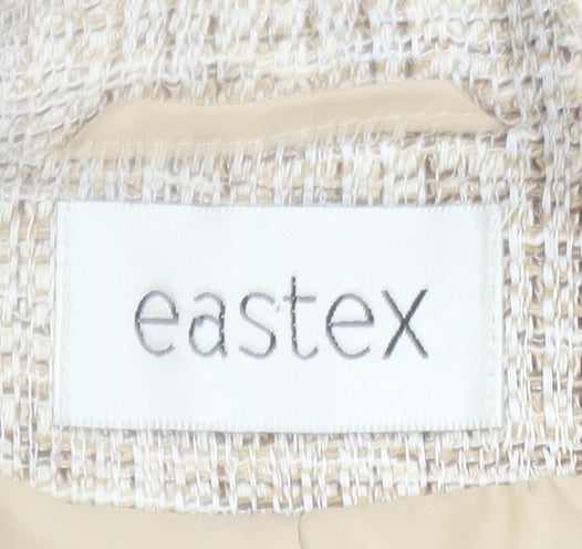 Eastex Women Beige Tweed Blazer Jacket UK 14 Classic Lined