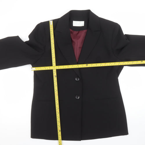 Amaranto Women's Black Size 16 Classic Single-Breasted Blazer