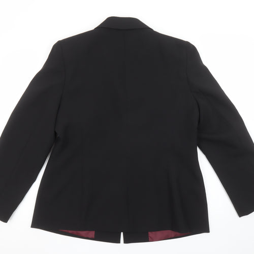 Amaranto Women's Black Size 16 Classic Single-Breasted Blazer