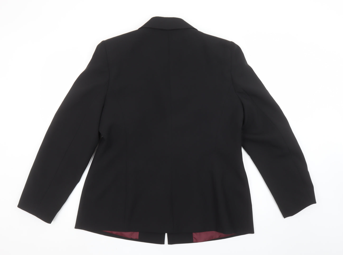 Amaranto Women's Black Size 16 Classic Single-Breasted Blazer