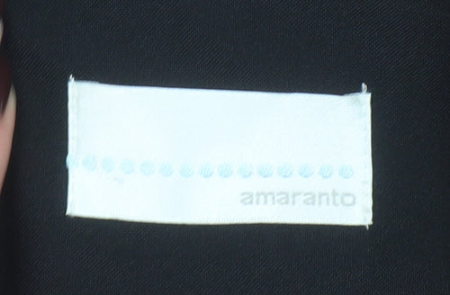 Amaranto Women's Black Size 16 Classic Single-Breasted Blazer