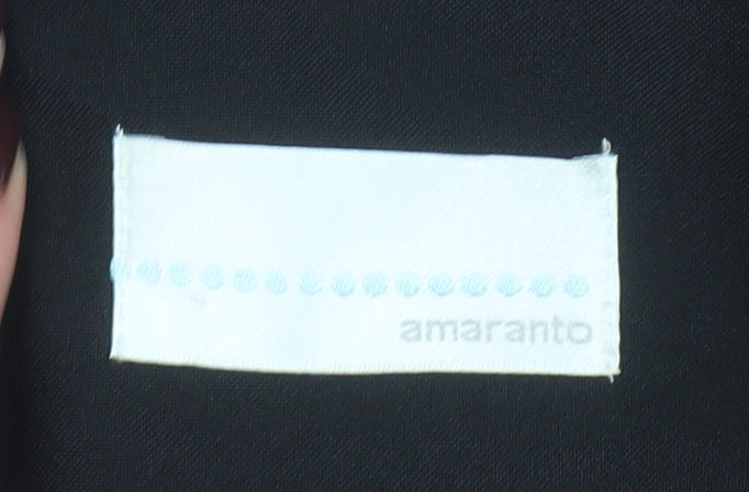 Amaranto Women's Black Size 16 Classic Single-Breasted Blazer