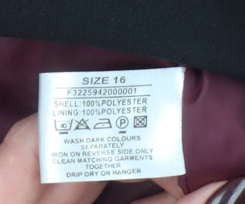 Amaranto Women's Black Size 16 Classic Single-Breasted Blazer