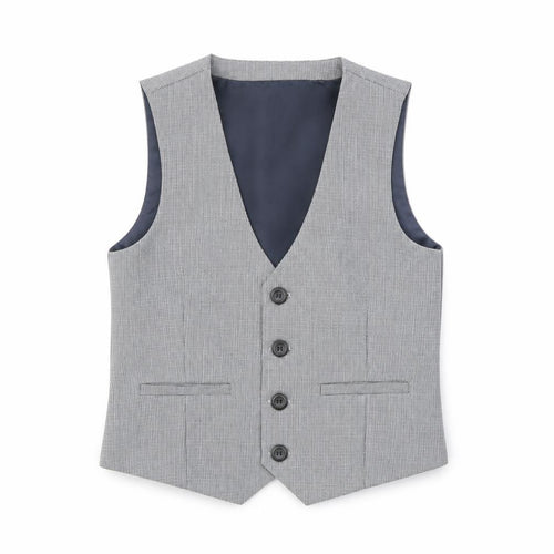 Next Boys Grey Check Waistcoat 4-5 Years Formal Wedding Suit Vest