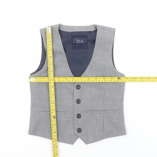 Next Boys Grey Check Waistcoat 4-5 Years Formal Wedding Suit Vest