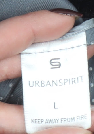 Urban Spirit Collection Men's Black Wool Pinstripe Overcoat L