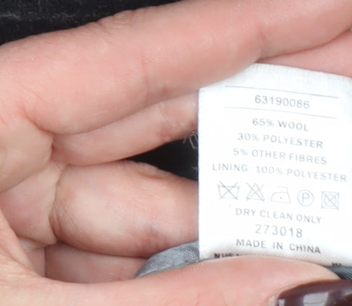 Urban Spirit Collection Men's Black Wool Pinstripe Overcoat L