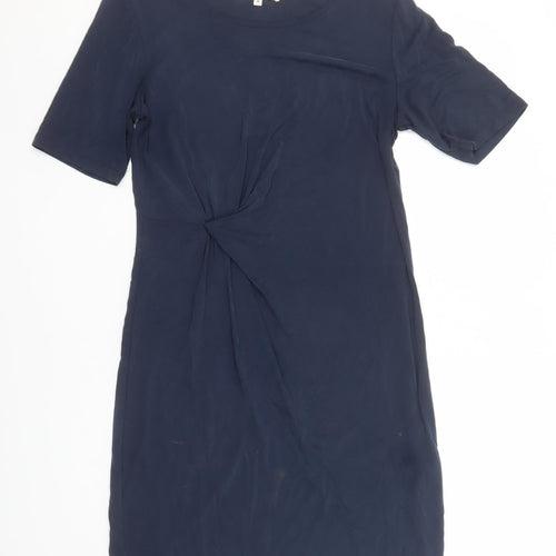 Garcia Women's Blue Sheath Dress M Knee Length Short Sleeve Workwear