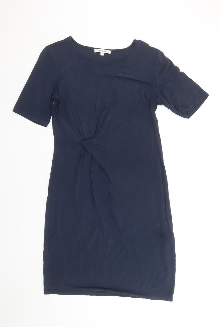 Garcia Women's Blue Sheath Dress M Knee Length Short Sleeve Workwear