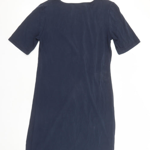 Garcia Women's Blue Sheath Dress M Knee Length Short Sleeve Workwear