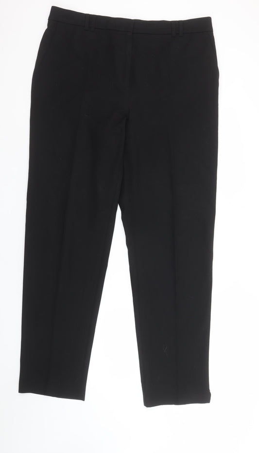 Marks and Spencer Womens Black Size 16 Long Straight Leg Trousers