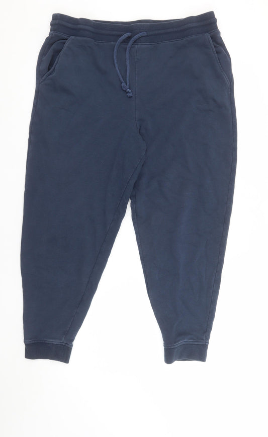 Marks and Spencer Womens Blue Jogger Trousers Size 14 Cotton Blend