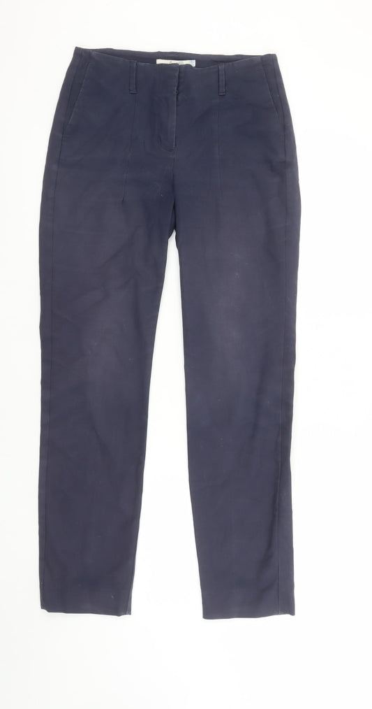 Boden Women's Blue Chino Trousers Size 10 Slim Fit Stretch Cotton