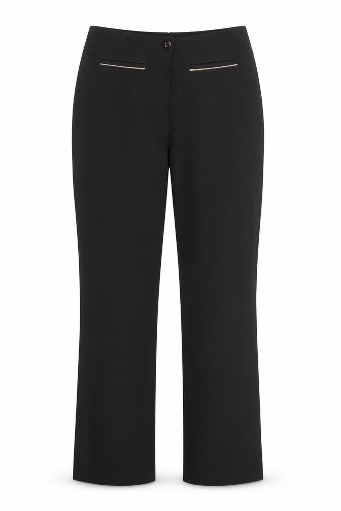 Front view of Steilmann Women's Black Straight Leg Trousers, size 10