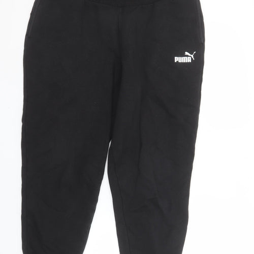 Puma Women's Black Jogger Trousers L Fleece Cotton Blend