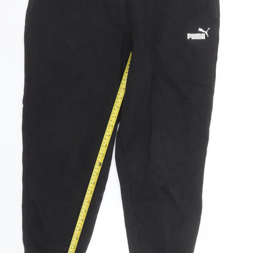 Puma Women's Black Jogger Trousers L Fleece Cotton Blend