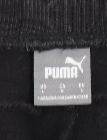 Puma Women's Black Jogger Trousers L Fleece Cotton Blend