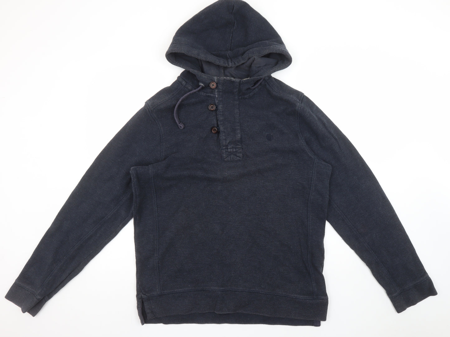 Fat Face Men’s Blue Henley Hoodie Size M Cotton Casual