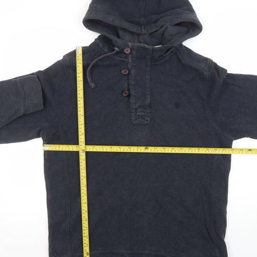 Fat Face Men’s Blue Henley Hoodie Size M Cotton Casual