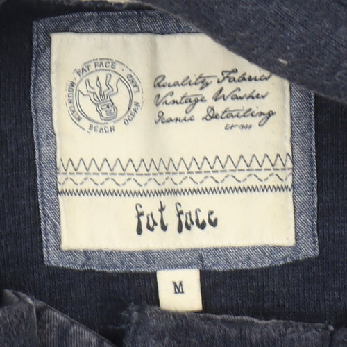 Fat Face Men’s Blue Henley Hoodie Size M Cotton Casual