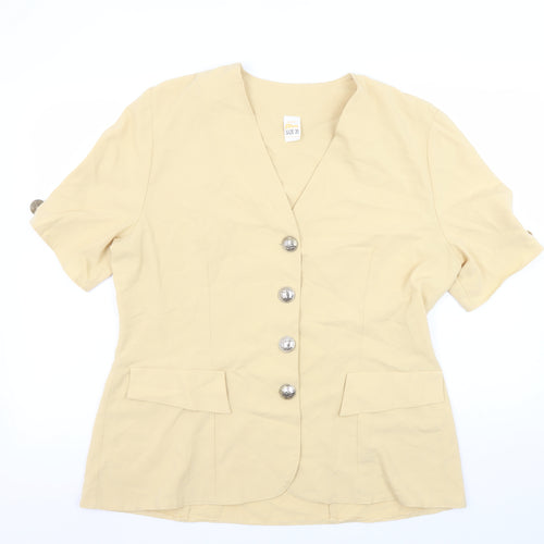 Etam Women Beige Size 20 Short Sleeve Single-Breasted Suit Jacket