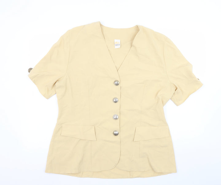 Etam Women Beige Size 20 Short Sleeve Single-Breasted Suit Jacket
