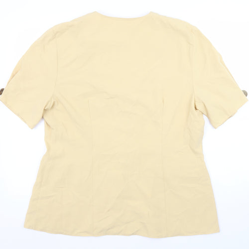 Etam Women Beige Size 20 Short Sleeve Single-Breasted Suit Jacket