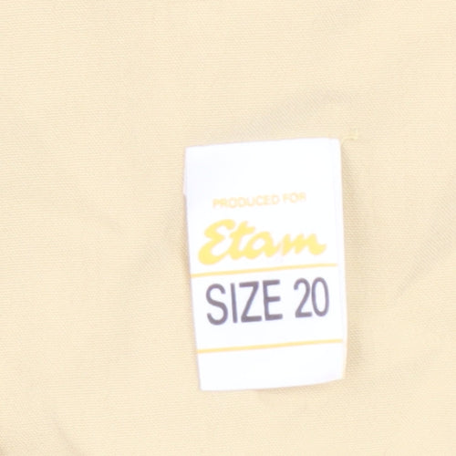 Etam Women Beige Size 20 Short Sleeve Single-Breasted Suit Jacket