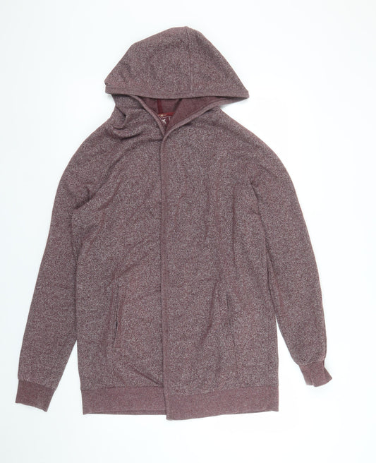 Next Women Burgundy Full Zip Hoodie Size 12 Cotton Blend