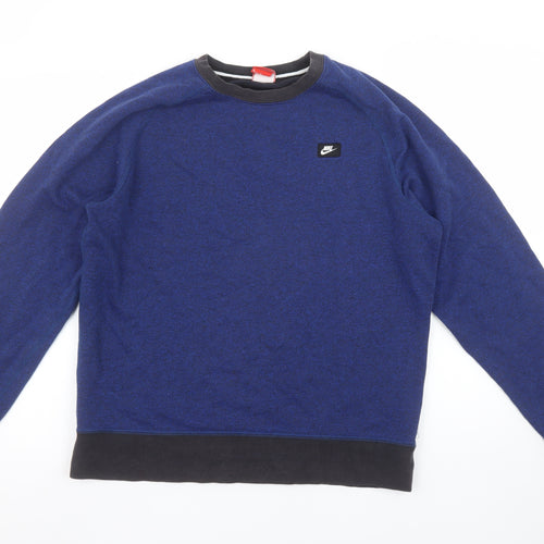 Nike Women’s Blue Crew Neck Pullover Sweatshirt M Cotton Blend
