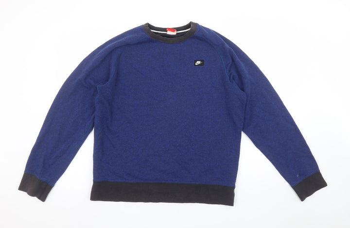 Nike Women’s Blue Crew Neck Pullover Sweatshirt M Cotton Blend