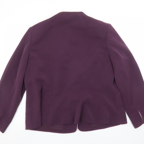 Jacques Vert Womens Purple Suit Jacket UK 20 Classic 3-Button Lined Blazer