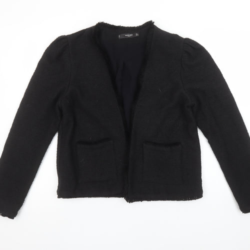 Mango Women Black L Long Sleeve Tailored Lined Blazer Jacket