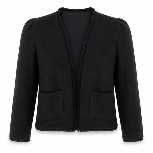 Mango Women Black L Long Sleeve Tailored Lined Blazer Jacket