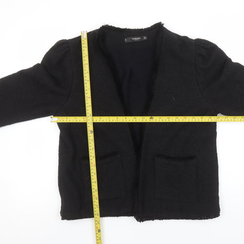 Mango Women Black L Long Sleeve Tailored Lined Blazer Jacket