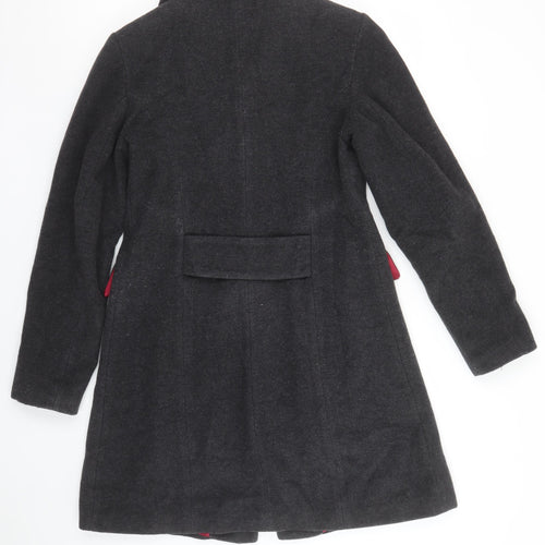 Slater Women Grey Wool Blend Long Overcoat Size 8 Classic Smart