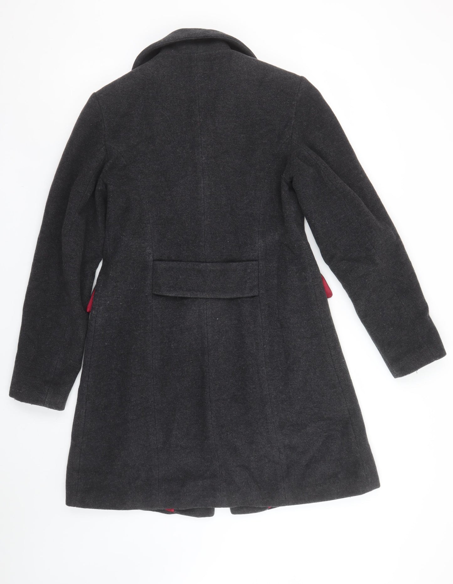 Slater Women Grey Wool Blend Long Overcoat Size 8 Classic Smart