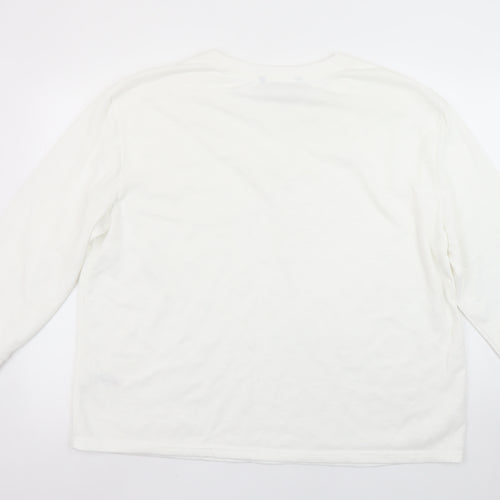 Bonmarché Women White Size 20 Pullover Sweatshirt Cotton Blend