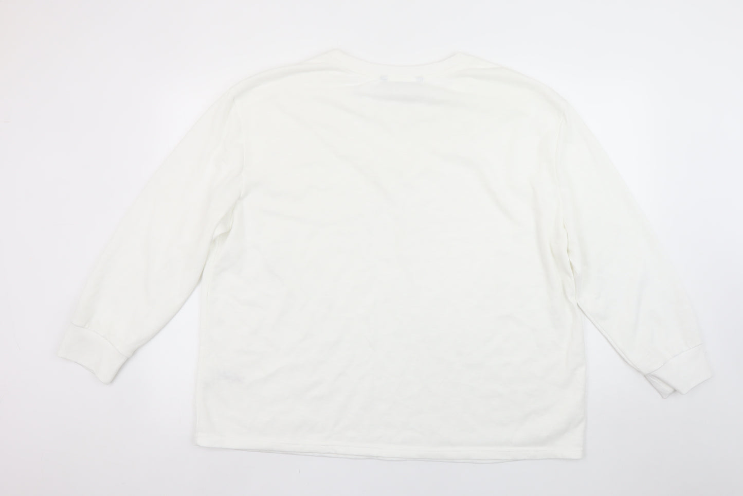 Bonmarché Women White Size 20 Pullover Sweatshirt Cotton Blend