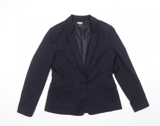 Next Women's Navy Blue Tailored Single-Breasted Blazer UK 12