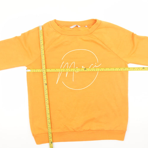 Next Women’s Orange Merci Pullover Sweatshirt M Cotton Blend